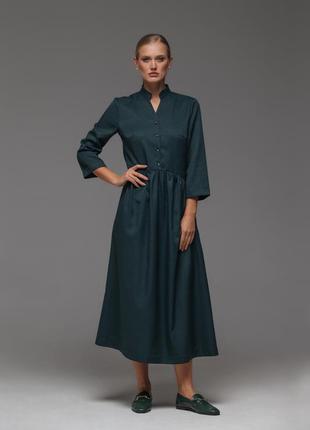 Women's dress "Fragility" dark green