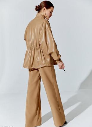 WIDE LEG TROUSERS WITH ACCENT WAIST GEPUR7 photo