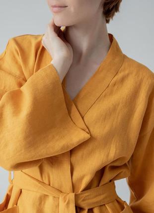 Linen women's kimono suit set with pants5 photo