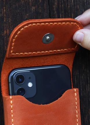 Smartphone leather case with belt clip/Handmade custom waist holder for iphone/Cover with belt loop6 photo