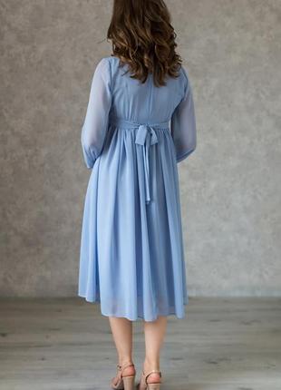 Maternity cocktail dress with keyhole neckline | Blue grey4 photo
