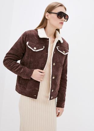 Women's wool corduroy jacket DASTI Denim brown