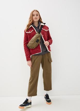 Women's wool corduroy jacket DASTI Denim crimson1 photo