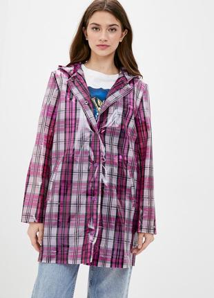Transparent women's raincoat DASTI Refresh pink