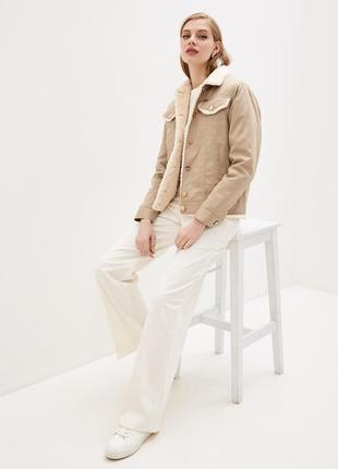 Women's denim jacket on wool DASTI Denim Urban beige2 photo