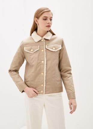 Women's denim jacket on wool DASTI Denim Urban beige