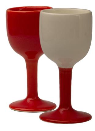 Christmas red-white ceramic wine glass2 photo