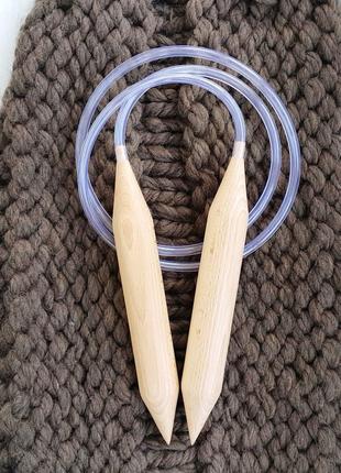 Giant knitting needles circular Wooden big needles, d40mm3 photo