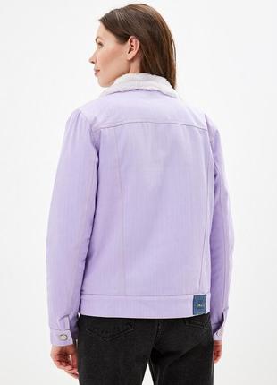 Women's denim jacket with fur DASTI Denim Urban violet3 photo