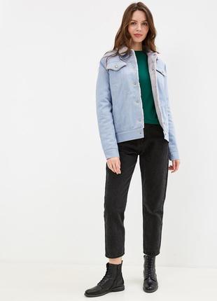 Women's denim jacket with fur DASTI Denim Urban blue2 photo