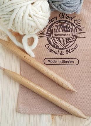 Wooden Knitting needles, 15mm, Knit needles circular2 photo