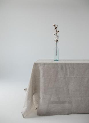 Linen classic natural tablecloth "eco". Size: S - 140*140 cm4 photo