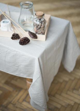 Linen classic natural tablecloth "eco". Size: S - 140*140 cm10 photo