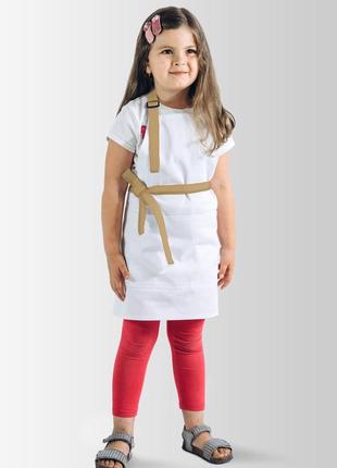 Apron children's vsetex latte kids 5-7years White with beige