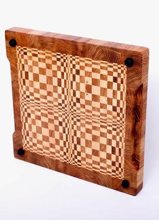 Kitchen end cutting board 3D from oak and maple LineWood2 photo