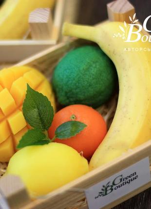 Souvenir soap Lime Mandarin Lemon Mango Banana box1 photo