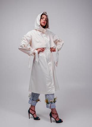 White Pearl Women Trench Raincoat by Parasol'ka4 photo