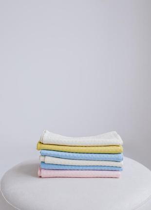 Waffle towel made of linen and cotton blue. Size: 70*100 cm7 photo