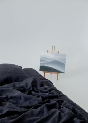 Linen bedding set "graphite"3 photo