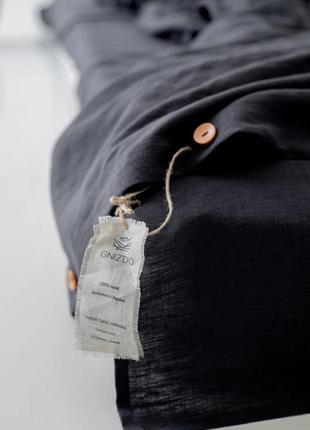 Linen bedding set "graphite"5 photo