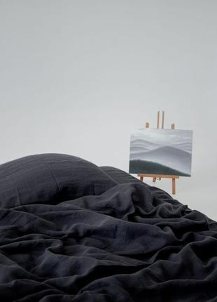 Linen bedding set "graphite"7 photo