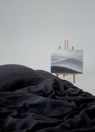 Linen bedding set "graphite"6 photo