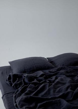 Linen bedding set "graphite"5 photo