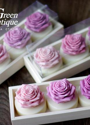 Gift set of glycerine soap 3 roses