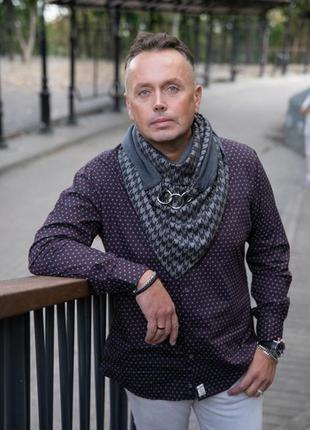 Stylish scarf men double-sided scarf with original clasp, unisex4 photo