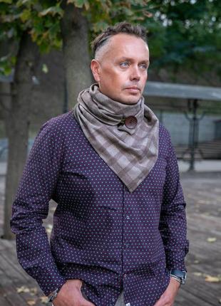 Stylish scarf men double-sided scarf with original clasp, unisex9 photo