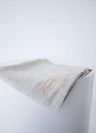 Table napkins with machine embroidery. Collection "Spikelet". 2 piece6 photo