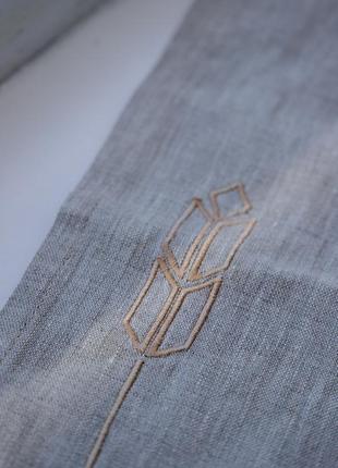 Table napkins with machine embroidery. Collection "Spikelet". 4 piece8 photo