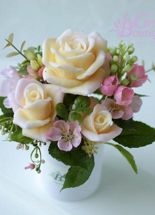 Interior bouquet of soap, roses gloria dei