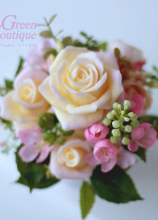 Interior bouquet of soap, roses gloria dei7 photo