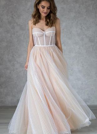 Bohemian wedding polka-dot dress7 photo