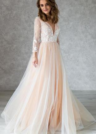 Bohemian wedding dress with open back