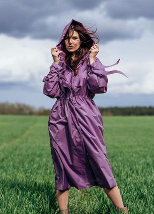 Women's Lavender Water Resistant Raincoat by Parasol'ka