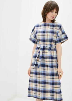Women's midi dress DASTI Iconic blue check2 photo