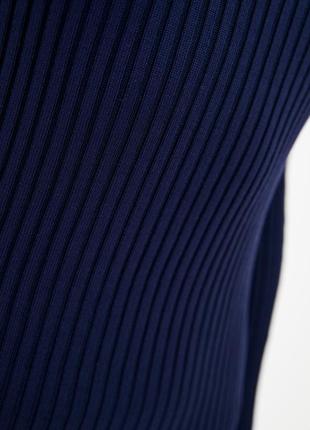 Women's knitted midi dress with sleeves DASTI Iconic dark blue4 photo