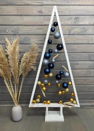Christmas tree wooden scandi in the style of Ukraine 50x100 cm
