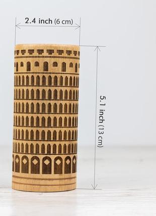 Wooden Pot - Pen Holder Leaning Tower of Pisa5 photo