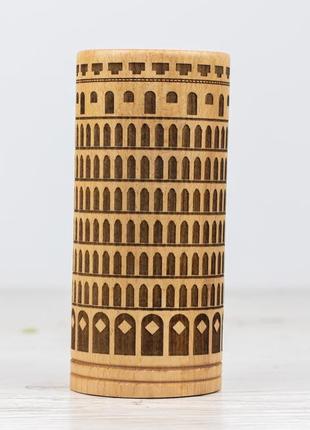 Wooden Pot - Pen Holder Leaning Tower of Pisa6 photo