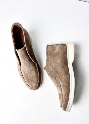 High loafers in cappuccino suede1 photo