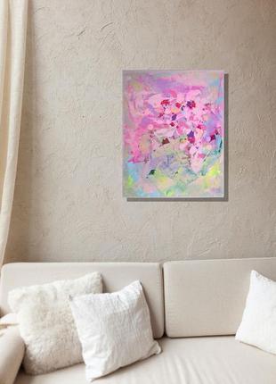 Original abstract acrylic paintings. hot pink abstract artwork.3 photo