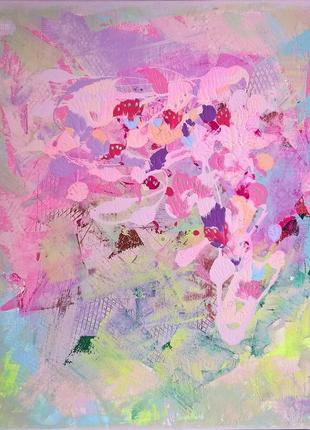 Original abstract acrylic paintings. hot pink abstract artwork.