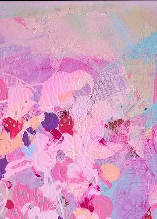 Original abstract acrylic paintings. hot pink abstract artwork.6 photo