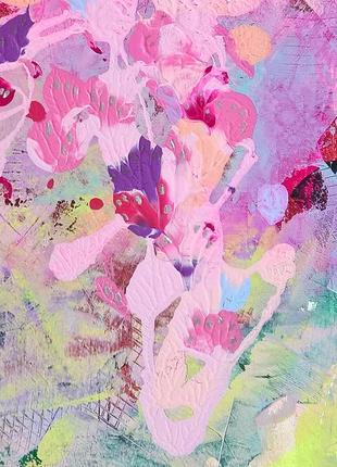 Original abstract acrylic paintings. hot pink abstract artwork.7 photo