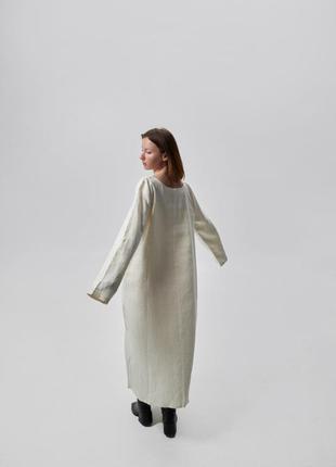 Oversized linen casual dress "VANILLA"3 photo