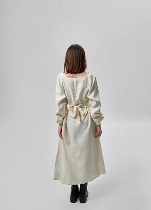 Oversized linen casual dress "VANILLA"5 photo
