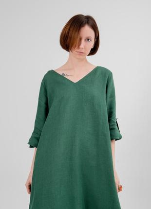 Oversized linen casual dress "GRASS"4 photo